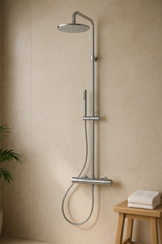 MURO TUA Combinación de ducha con termostato y ducha de lluvia cromada M1.B11TH.CR